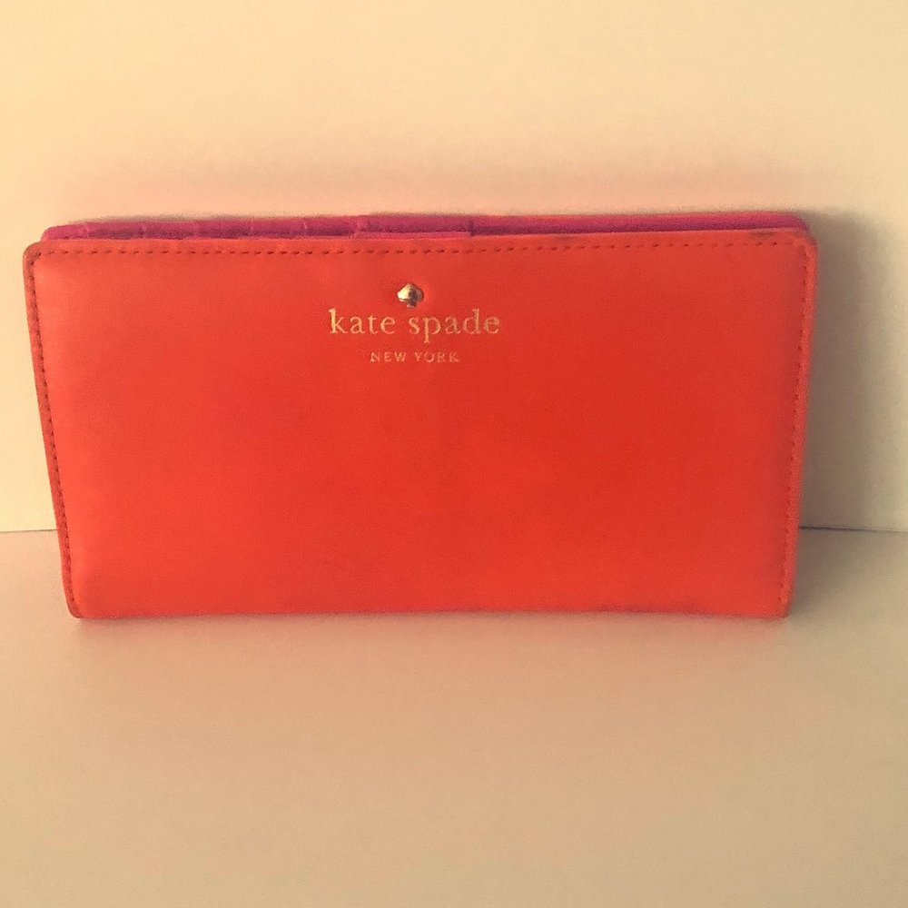 Kate Spade Orange and Pink Stacey Wallet